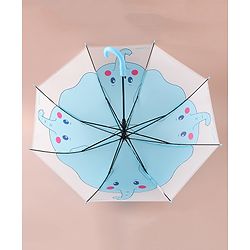 Babyhug Free Size Umbrella with Elephant Print - Blue & White