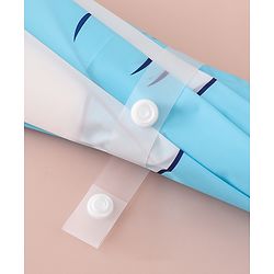 Babyhug Free Size Umbrella with Elephant Print - Blue & White