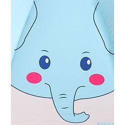 Babyhug Free Size Umbrella with Elephant Print - Blue & White