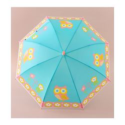 Babyhug Free Size Umbrella with Owl Print -Sea Green