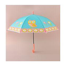 Babyhug Free Size Umbrella with Owl Print -Sea Green