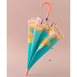 Babyhug Free Size Umbrella with Owl Print -Sea Green
