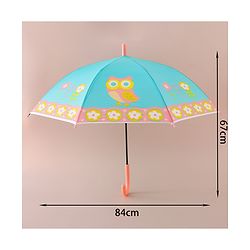 Babyhug Free Size Umbrella with Owl Print -Sea Green