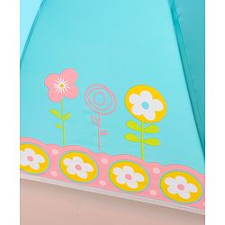 Babyhug Free Size Umbrella with Owl Print -Sea Green