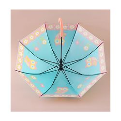 Babyhug Free Size Umbrella with Owl Print -Sea Green