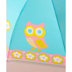 Babyhug Free Size Umbrella with Owl Print -Sea Green
