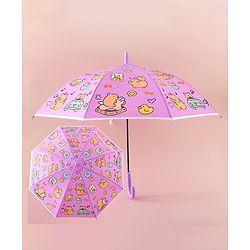 Babyhug Umbrella With Hamster Print -Purple