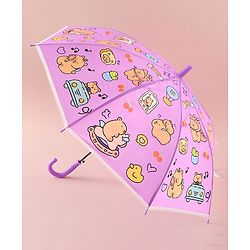 Babyhug Umbrella With Hamster Print -Purple