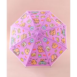 Babyhug Umbrella With Hamster Print -Purple