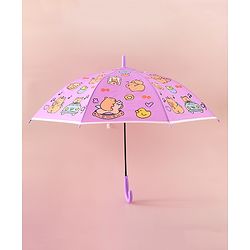 Babyhug Umbrella With Hamster Print -Purple