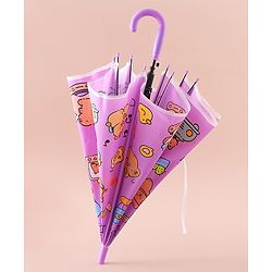 Babyhug Umbrella With Hamster Print -Purple