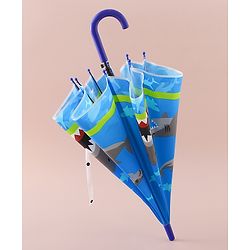 Babyhug Free Size Umbrella with Shark Print - Blue