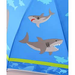 Babyhug Free Size Umbrella with Shark Print - Blue