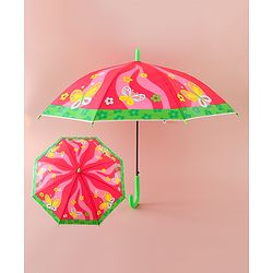 Babyhug Free Size Umbrella with Butterfly & Floral Print - Multicolor