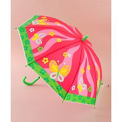 Babyhug Free Size Umbrella with Butterfly & Floral Print - Multicolor