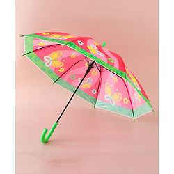 Babyhug Free Size Umbrella with Butterfly & Floral Print - Multicolor