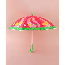 Babyhug Free Size Umbrella with Butterfly & Floral Print - Multicolor