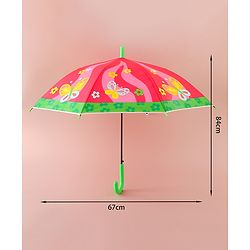 Babyhug Free Size Umbrella with Butterfly & Floral Print - Multicolor