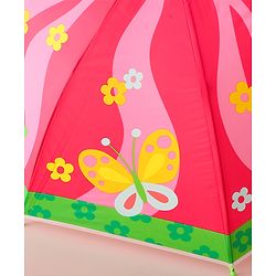 Babyhug Free Size Umbrella with Butterfly & Floral Print - Multicolor