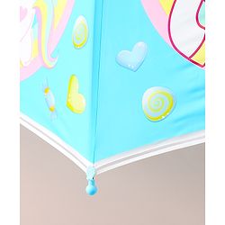Babyhug Free Size Umbrella with Unicorn Print - Light Blue