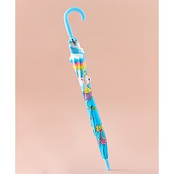 Babyhug Free Size Umbrella with Unicorn Print - Light Blue