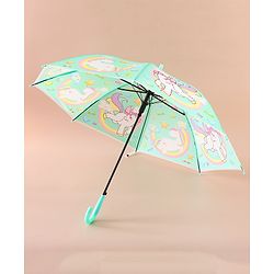 Babyhug Free Size Umbrella with Unicorn Print - Light Blue