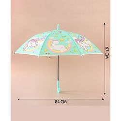 Babyhug Free Size Umbrella with Unicorn Print - Light Blue