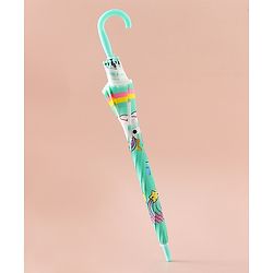 Babyhug Free Size Umbrella with Unicorn Print - Light Blue