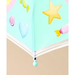 Babyhug Free Size Umbrella with Unicorn Print - Light Blue