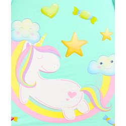 Babyhug Free Size Umbrella with Unicorn Print - Light Blue