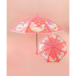 Babyhug Free Size Umbrella with Unicorn Print - Light Blue