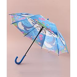 Babyhug Free Size Umbrella with Whale Print - Dark Blue