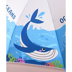 Babyhug Free Size Umbrella with Whale Print - Dark Blue