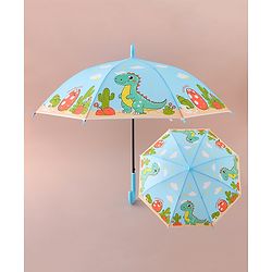 Babyhug Free Size Umbrella with Dino Print - Light Blue