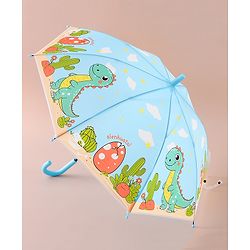 Babyhug Free Size Umbrella with Dino Print - Light Blue