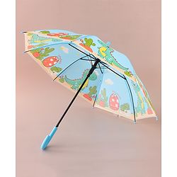 Babyhug Free Size Umbrella with Dino Print - Light Blue