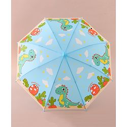 Babyhug Free Size Umbrella with Dino Print - Light Blue