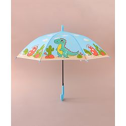 Babyhug Free Size Umbrella with Dino Print - Light Blue