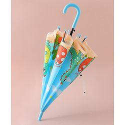 Babyhug Free Size Umbrella with Dino Print - Light Blue