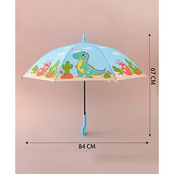 Babyhug Free Size Umbrella with Dino Print - Light Blue
