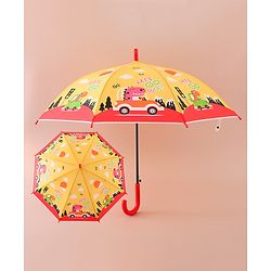 Babyhug Free Size Umbrella with Dino Print - Yellow