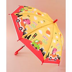 Babyhug Free Size Umbrella with Dino Print - Yellow
