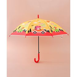 Babyhug Free Size Umbrella with Dino Print - Yellow