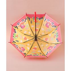 Babyhug Free Size Umbrella with Dino Print - Yellow