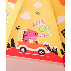 Babyhug Free Size Umbrella with Dino Print - Yellow