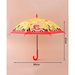 Babyhug Free Size Umbrella with Dino Print - Yellow