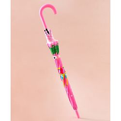Babyhug Free Size Umbrella with Train Print - Pink