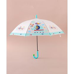 Babyhug Free Size Umbrella with Elephant Print - Blue