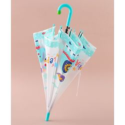 Babyhug Free Size Umbrella with Elephant Print - Blue