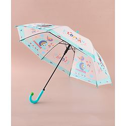Babyhug Free Size Umbrella with Elephant Print - Blue